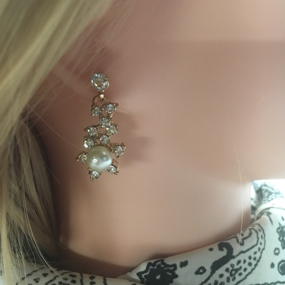 🆕 Cluster Pearl Pendant Necklace Earrings Set - Picture 5 of 6